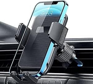 Qifutan Phone Mount for Car Vent [Upgraded Metal Clip] Cell Phone Holder Car Hands Free Cradle in Vehicle Car Phone Holder Mount for Smartphone, iPhone, Cell Phone Automobile Cradles Universal