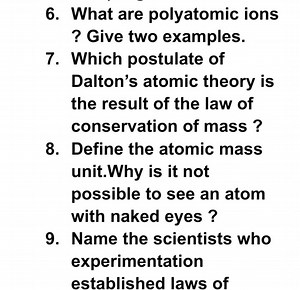 What are polyatomic ions ? Give two examples.Which postulate o... | Filo