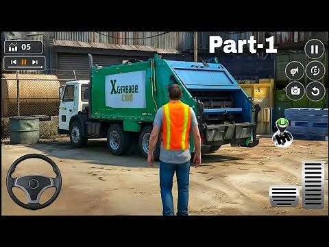 City Garbage Trash Truck Game - Simulation Gameplay Part-1| HeavyDriver