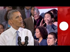 Video: Obama confronts heckler at immigration speech