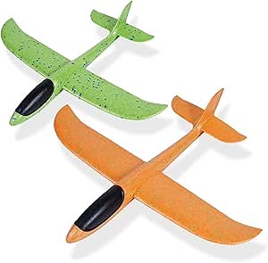 Airplane Toys, 17.5" Large Throwing Foam Plane, Durable Anti-collision Flight Mode Glider Plane, Outdoor Yard Sport Family Game Flying Party Favours Foam Airplane Toy Festival Gifts for Kids Toddlers