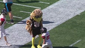 The Falcons mascot absolutely laid the BOOM on a kid 💀 (via NFL on FOX) | FanDuel