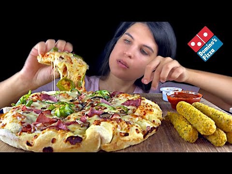 DOMINO'S PIZZA & MOZZARELLA STICKS | MUKBANG | EATING SOUNDS | ASMR
