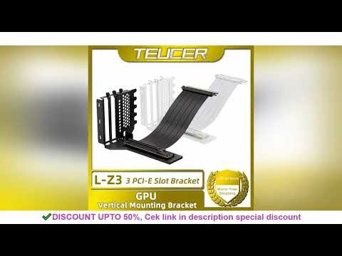 TEUCER L-Z3 GPU Vertical Mounting Bracket with PCIe 4.0 X16 Riser Cable Length 200mm Graphics Card