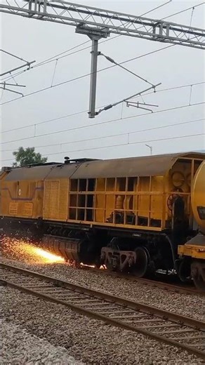 Rail Grinding Machine in Action 🚆🔥 | Track Maintenance Work | Satisfying Process#viral#vuralvideo