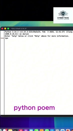 Python poem #ethicalhacking #ethicalhacking #coding #kalilinux