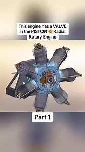 This engine has a VALVE in the PISTON 🤯 Radial Rotary Engine #animation #trending #fyp #3d #viral | IronPulse Mechanics