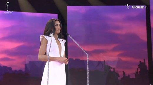 THE WORLD HEARS YOU, CJ! CJ Opiaza delivers her Top 10 speech at the Miss Grand International 2024 competition. In her speech, she says "How we see ourselves is a reflection of how we perceive our surroundings. The moment we feed our hearts with hatred, envy, and anger, we create a monster." "If only we don't allow greed [to] beat in our hearts, we wouldn't be able to give birth to violence," she adds. #MGI2024 COURTESY: GrandTV/YT | GMA News
