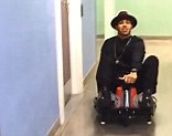 Lewis Hamilton tearing up TV studio corridor on mini go-kart (related)