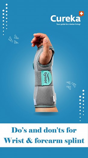 Expert tips from Dr. Subram, Physiotherapist, on using wrist and forearm splints for fractures and strains. Remove velcros top to bottom. Avoid wearing too tight or in the wrong direction. Always wear on the front for optimal support! #PhysioTips #SplintCare #InjuryRecovery #Cureka #Wedjat | Cureka Store