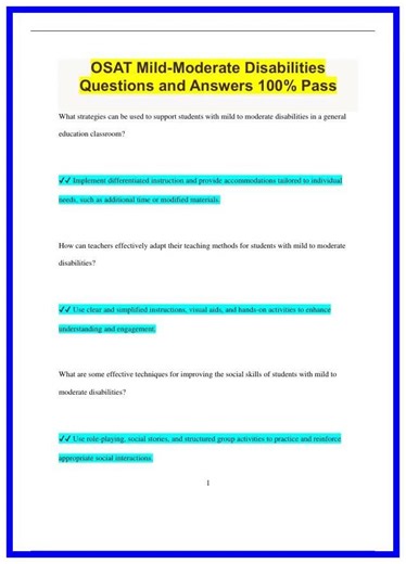 OSAT MildModerate Disabilities Questions and Answers 100 Pass2862 636x882