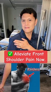 393K views · 4.5K reactions | Relieve Front Shoulder pain - Anterior shoulder pain refers to pain located in the front of the shoulder joint. It can be caused by Tendinitis or Arthritis. #shoulderpain #physicaltherapy #trendingreel Doc Jun | Doc Jun | Facebook