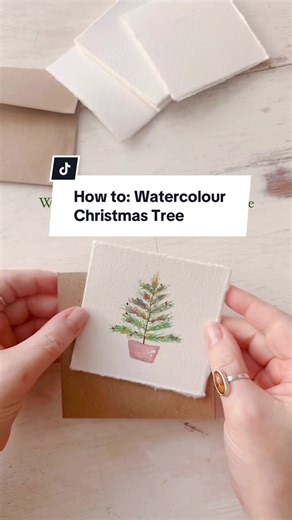 How to: Watercolor Christmas Tree for beginners #watercolorforbeginners #easywatercolor #christmascraft