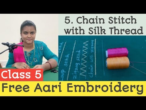 Chain Stitch Practice by Silk Thread #trendingvideo #aariembroidery #viralvideo #youtubevideo