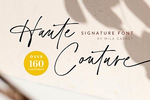 HauteCouture Handwritten Script Font, a Script Font by Mila Garret