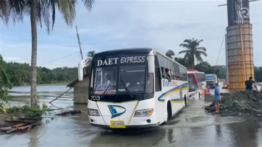 19K views · 150 reactions | As of 8 am, trucks and some buses are able to pass the flooded Maharlika Highway in Lopez, Quezon. Smaller vehicles are told to turn around as the flood is still almost waist-deep at some points. It stopped raining this morning and skies cleared over Lopez on Friday, October 25. More: https://www.rappler.com/philippines/weather/tropical-cyclone-kristine-forecast-track-wind-signals-rain-damage-relief-updates-october-2024/ | Rappler | Facebook