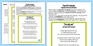 Hyperbole - Figurative Language Worksheet