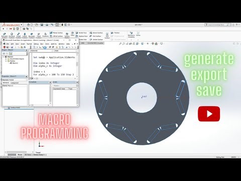 Generate, export, and save parametric geometries using macro programming in SOLIDWORKS