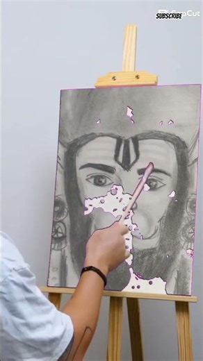 Hanuman Ji drawing ❤️ #drawing #workingartist #canwas