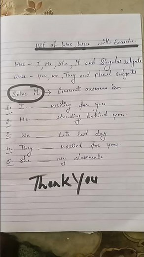 use of was,were with excercise