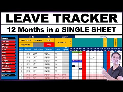 ANNUAL LEAVE TRACKER in Single Sheet, Excel
