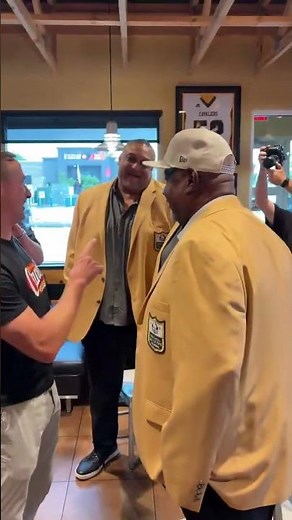 Drew Brees greeted by Saints Hall of Famers at Canton, Ohio Raising Canes