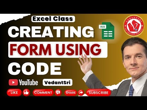 Creating form using Code in excel by VedantSri #Excel #vedantsri