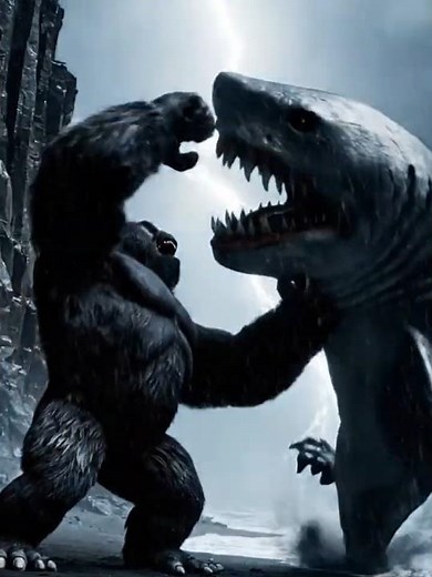 KING KONG vs JAWS Who is the Real King? #shark #kong #shortsfeed
