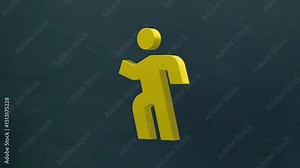 3D Business Person Animation 4k. 3d neon person or people sign animation.