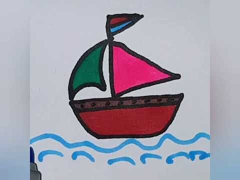 Menggambar perahu layar