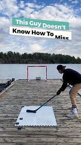 Just wait till the water freezes and he can get on the ice! #hockey #goal #stick Credit IG: @alwayshockey | People Are Awesome