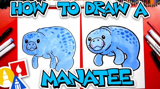 How To Draw A Cartoon Manatee - Art For Kids Hub — Free Drawing Lessons for Kids -