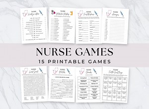 15 Printable Nurse Party Games, Nursing Theme, Fun Graduation Games, Student Nurse, Retirement Party, RN Grad, Nurses Week, Digital Download - Etsy