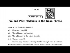 Pre and Post Modifiers in the Noun Phrase/Class 9 Grammar English Summative Assessment 1//SA 1