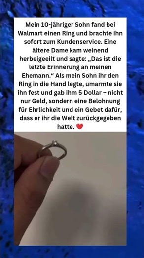 🔴Ein kleiner Junge, ein verlorener Ring – und eine große Lektion in Ehrlichkeit ❤️💍