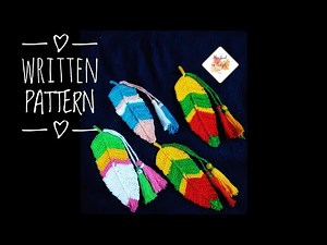 How To Crochet Reversible Feathers| crochet feather bookmark| written pattern