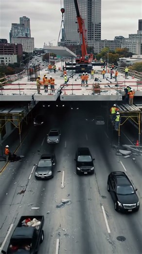 Playing real-life Tetris with a city bridge! 🏗️ #megaprojects
