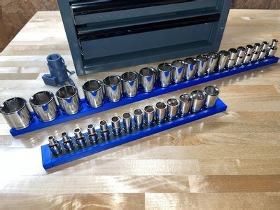 Socket Holder Rails - 1/4", 3/8", & 1/2" - Socket Organizers - Magnetic Base | eBay
