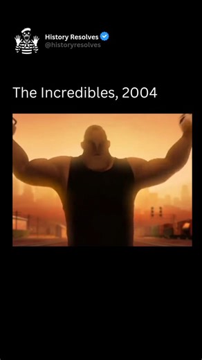 History | Ancient History on Instagram: "The Incredibles (2004), directed by Brad Bird and produced by Pixar Animation Studios, is a superhero animated film that explores the challenges of family life through the lens of extraordinary abilities. The story follows Bob Parr, also known as Mr. Incredible, who is forced into a quiet suburban existence after superheroes are outlawed, struggling with boredom and dissatisfaction while longing for his heroic past. When he is secretly recruited for a mys