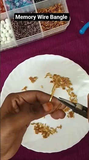 DIY Memory Wire Bangle Bracelet | Easy Handmade Jewelry Tutorial 💫#shorts