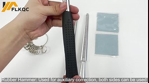 FLKQC Ring Mandrel Sizer Tool with Metal Mandrel Finger Sizing Measuring Stick and Ring Sizer Guage of 27 Pcs Circle Models Jewelry Sizer Tool and Rubber Jewelers Hammer