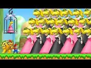 What happens when Mario & Bowser fight against 999 Peach's & Bowsettes in New Super Mario Bros. Wii?