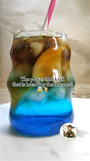 🔴This 3-layer Mocktail is on a whole different level!🍹✨ #summerdrink #cocktail #mocktail #drink #ice