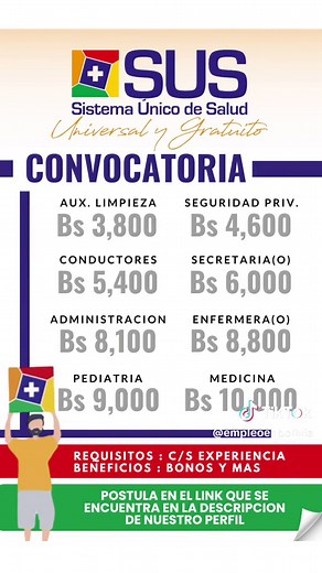 Trabajo en el Sistema Único de Salud en Bolivia: ¡Postúlate Ahora!