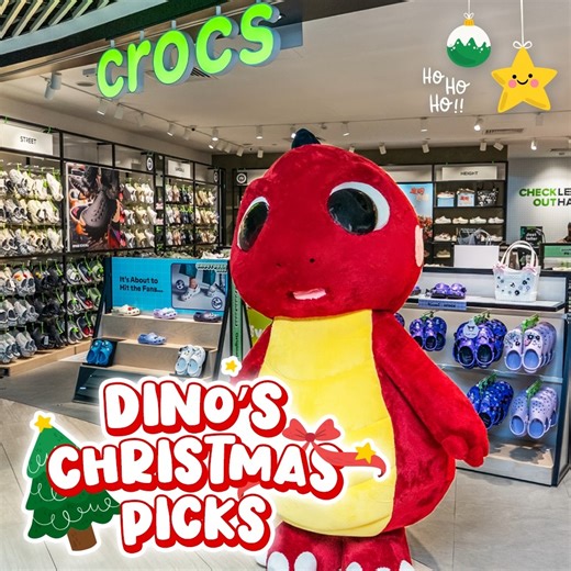🦖🎄 Dino-mite Christmas Picks! Roar into the festive season with Dino’s top gift picks: 📍Crocs (#03-14A) 📍Pandora (#01-04) 📍SEPHORA (#01-26/27) | Causeway Point, Singapore