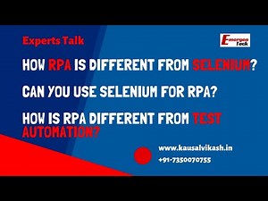 How is RPA different from test automation? | Difference between RPA and Selenium | EmergenTeck