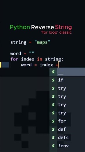 Python Reverse String for loop classic