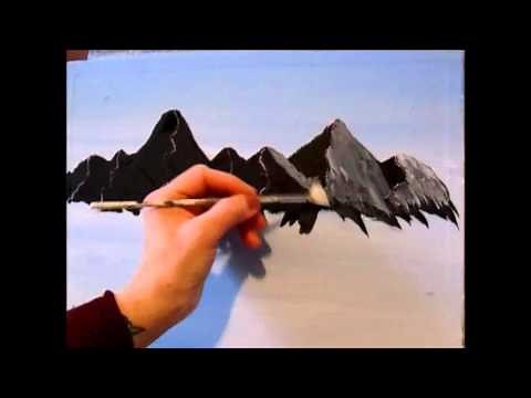 3 Easy steps to painting a MOUNTAIN with Acrylic Paint for the beginner step by step