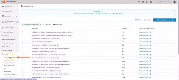 Create maintenance orders and add spare parts | Autodesk