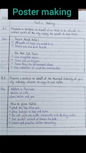 Poster making on save tree save earth l poster making format l Poster writing class 9/10/11/12